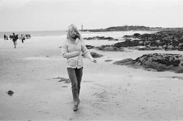 Framed Print : French actress Brigitte Bardot on location in Scotland during filming of her latest movie