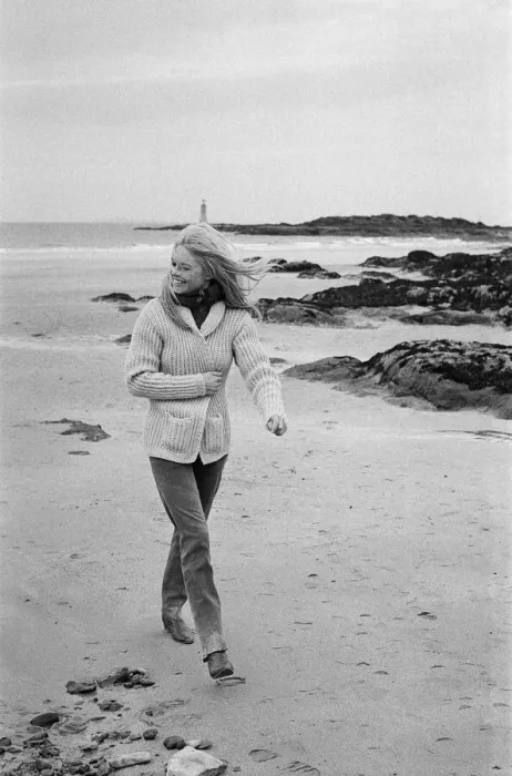 Framed Print : French actress Brigitte Bardot on location in Scotland during filming of her latest movie