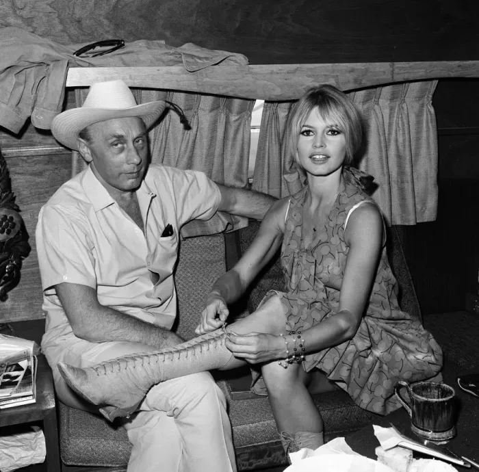 Framed Print : French actress Brigitte Bardot on set of Viva Maria during filming in Mexico with Donald