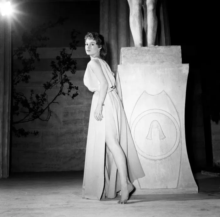 Framed Print : French actress Brigitte Bardot who plays Andraste in the film Helen of Troy Framed Print : French actress Brigitte Bardot who plays Andraste in the film Helen of Troy