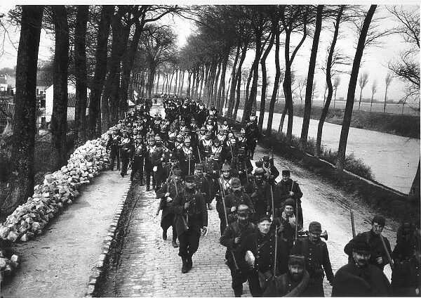 French Dragoons on the march, September 1914. Paris was under threat from