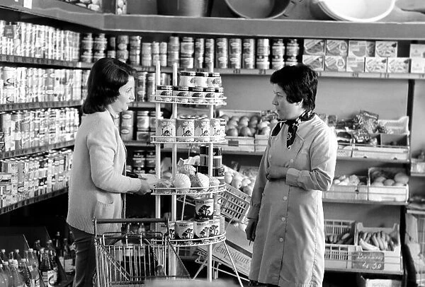French housewife Mrs Maria Quaranta at the local supermarket, shopping for food