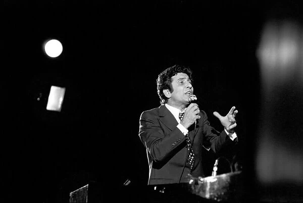 French star singer Gilbert Becaud in Strasbourg, France. April 1975 75-2078-011