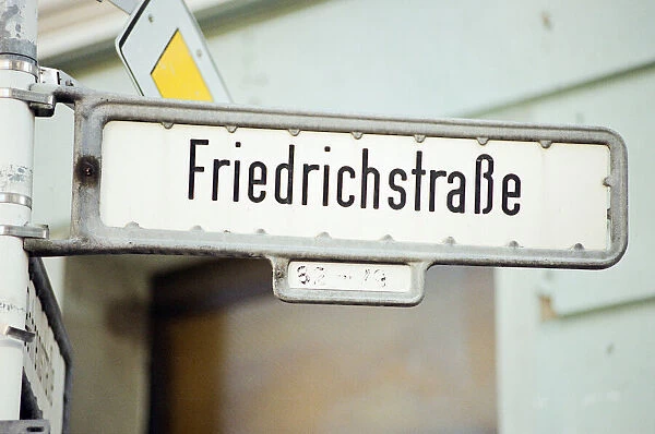 Friedrichstrasze, Street sign, central Berlin, Germany, 7th April 1995
