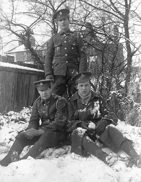 Three friends, one from the Royal Artillery (Right) and two from the Royal Medical Corps