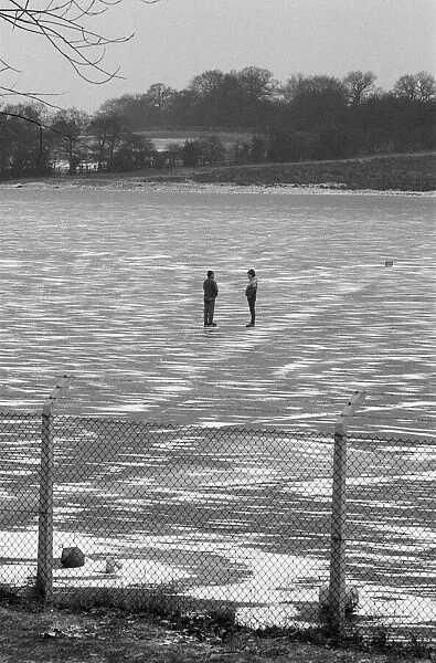 Frozen Park Lake, Birmingham, England, 17th February 1986