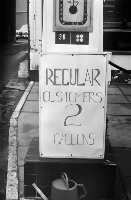 Framed Print : Fuel Shortages and Fuel Rationing Signs, Bearwood, Birmingham, Tuesday 4th December 1973 Framed Print : Fuel Shortages and Fuel Rationing Signs, Bearwood, Birmingham, Tuesday 4th December 1973
