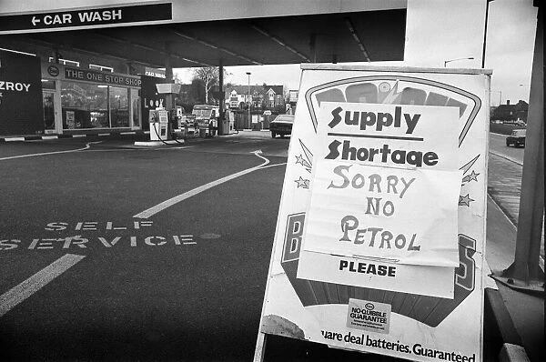Fuel Shortages and Fuel Rationing Signs, Bearwood, Birmingham, Tuesday 4th December 1973