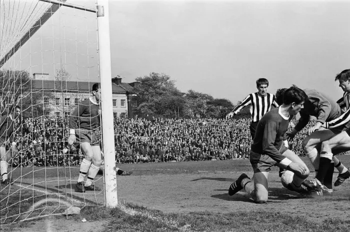 Framed Print : Fulham 1 v. Newcastle 1. 1966 League campaign Panic in the Fulham goalmouth Framed Print : Fulham 1 v. Newcastle 1. 1966 League campaign Panic in the Fulham goalmouth