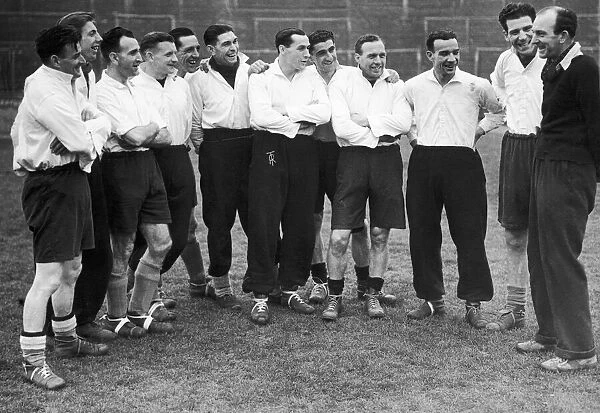 Fulham FC Team at Craven Cottage. L-R: Thomas, Quested, Stevens, Wallbanks, Bewley