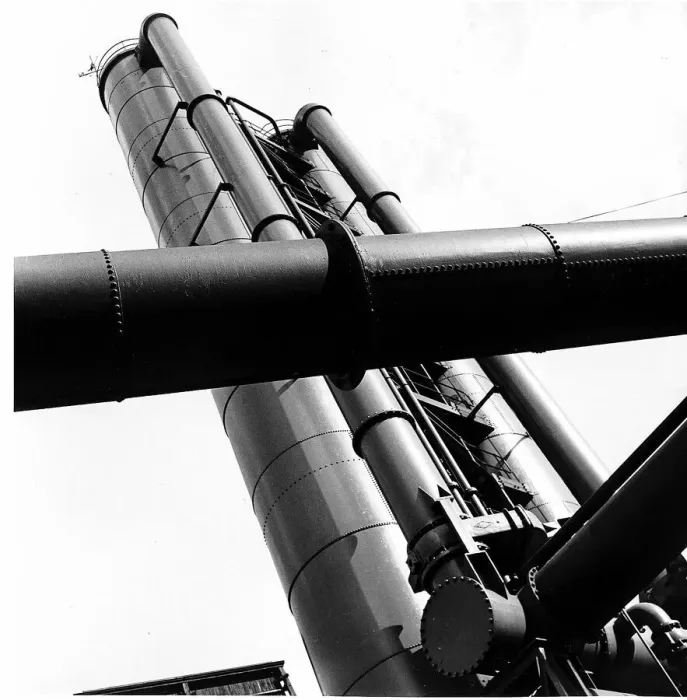 Framed Print : Fulham Gasworks chimney rising towards sky October 1948