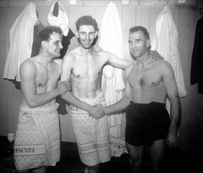 Framed Print : Fulham v Brristol Rovers March 1958 After their three one victory over Rovers three Framed Print : Fulham v Brristol Rovers March 1958 After their three one victory over Rovers three