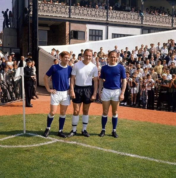 Fulham v Everton League match at Craven Cottage Three world cup players L-R