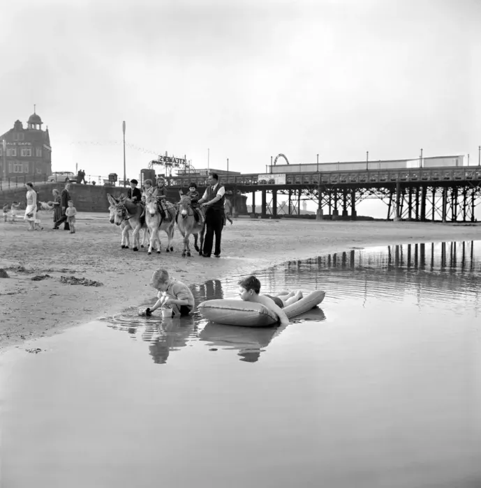 Framed Print : Fun on the beach at New Brighton, Cheshire, for three-year-old David Pearson Framed Print : Fun on the beach at New Brighton, Cheshire, for three-year-old David Pearson