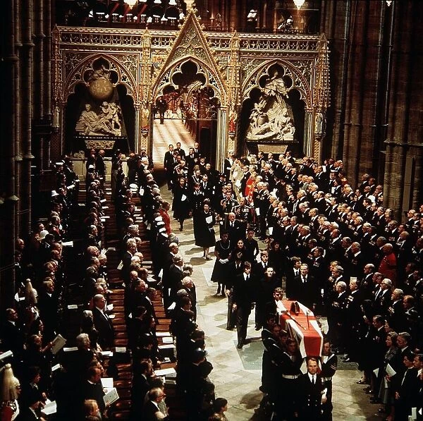 Funeral of Earl Mountbatten September 1979 Royal Family follow coffin through