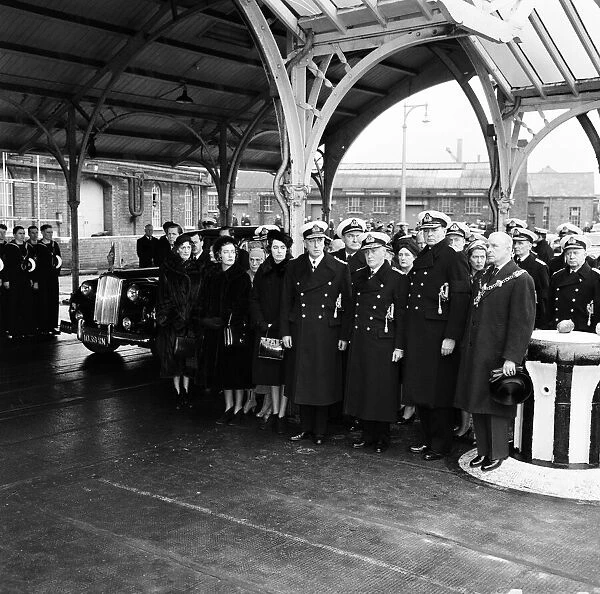 The funeral of Edwina Mountbatten, Countess Mountbatten of Burma aboard HMS Wakeful off