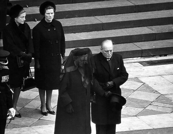 The funeral of Sir Winston Churchill. After the state funeral service in St Paul