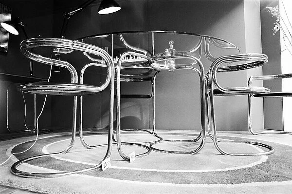 Furniture in the shop window of Liberty department store. 21st April 1969
