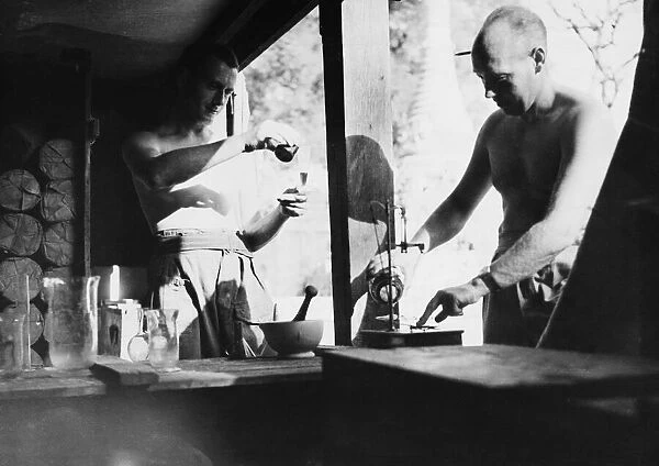 The furthest forward R. A. F. Mobile Field Hospital in Burma. Here Sergeant D