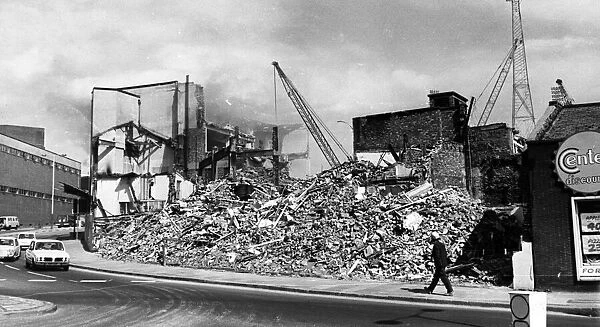 Part of Gallowgate, Newcastle, flattened to make way for the new St. James Station