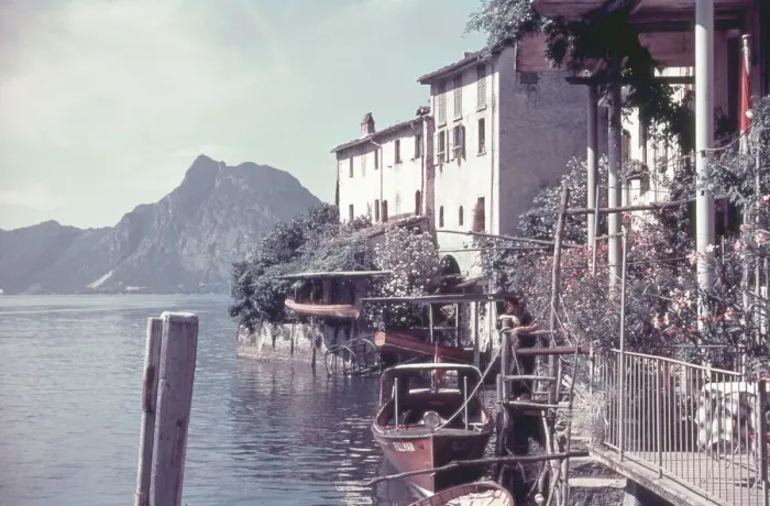 Framed Print : Gandria Village, Lake Lugano, Switzerland July 1938