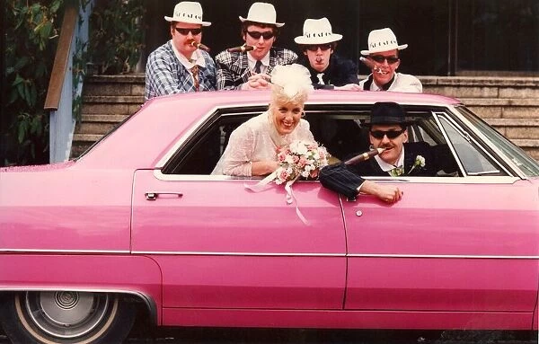 Gangsters and a pink cadillac for a St Valentine wedding at the Civic Centre