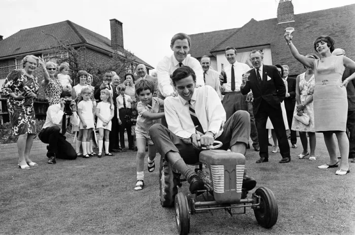 Framed Print : Garden Party at home of Graham Hill, Motor Racing Driver Framed Print : Garden Party at home of Graham Hill, Motor Racing Driver