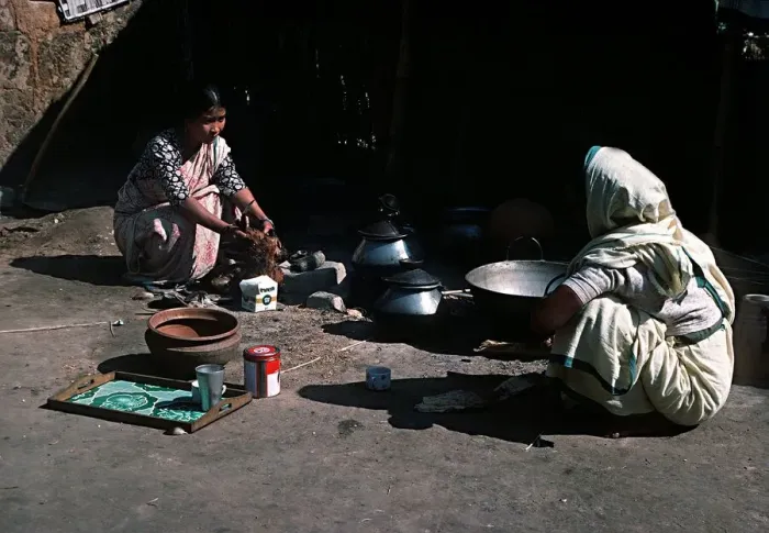 Framed Print : Garo women preparing meal at Garo village in Keoachola North of Dacca Bangladesh