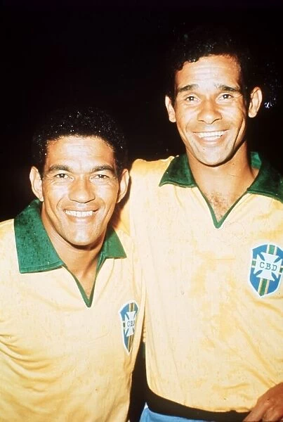 Garrincha and Brito of Brazil footballers Circa 1965
