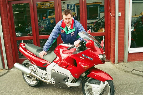 Gary Jordinson of Tillsons motor cycle shop, Stockton, with the Yamaha GTS 1000