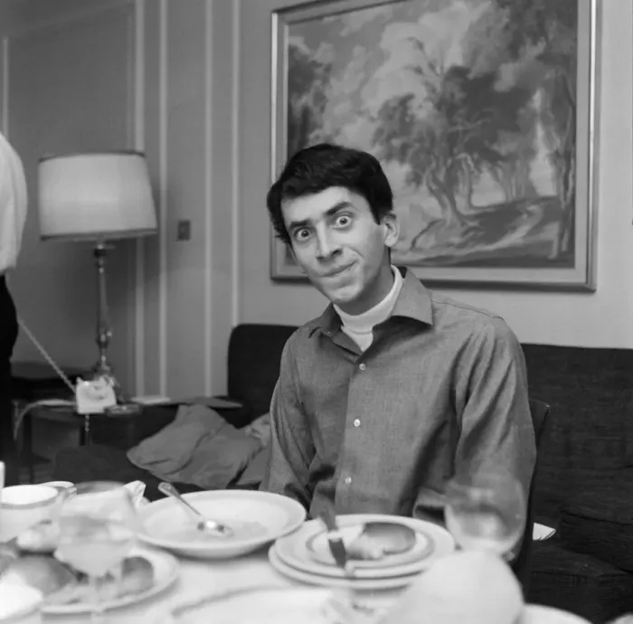 Framed Print : Gary Lewis, son of American film comedian Jerry Lewis pictured at breakfast in his London Framed Print : Gary Lewis, son of American film comedian Jerry Lewis pictured at breakfast in his London