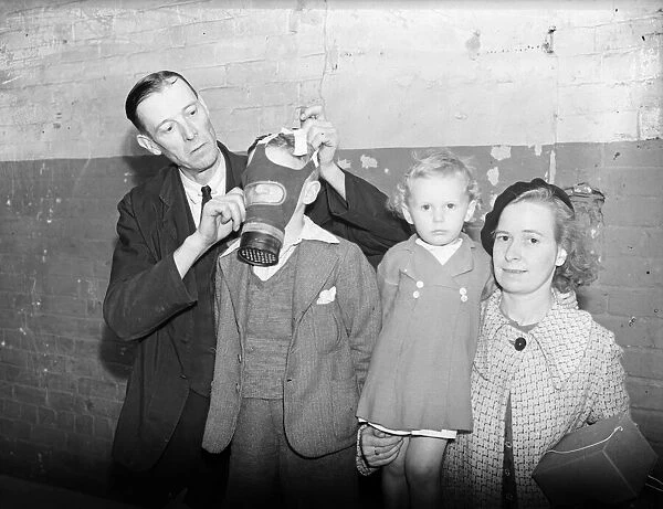Gas masks are distributed and fitted at the Broad Street offices of Birminghams A. R