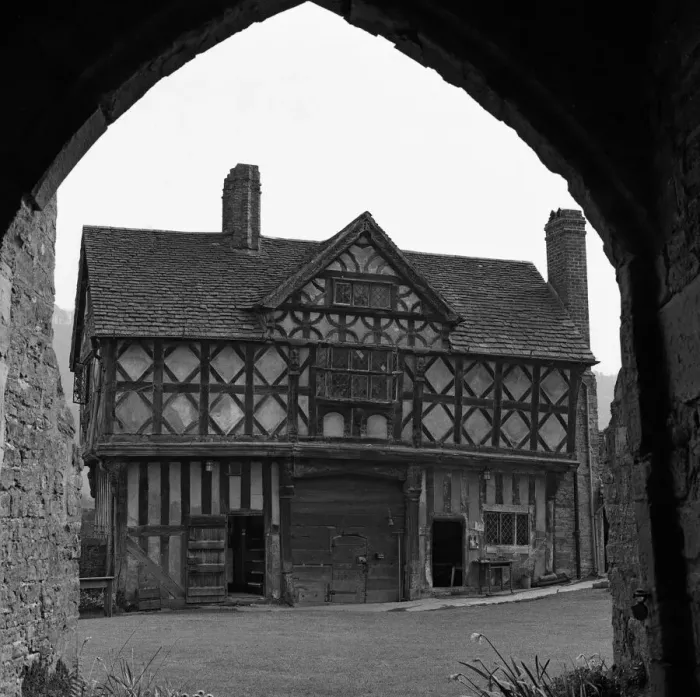 Framed Print : The gatehouse at Stokesay Castle in Stokesay, Shropshire. 21st April 1961 Framed Print : The gatehouse at Stokesay Castle in Stokesay, Shropshire. 21st April 1961