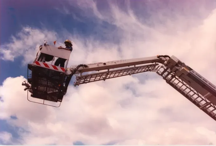 Framed Print : Gateshead Fire Station shows off its latest piece of equipment - the Bronto Skylift