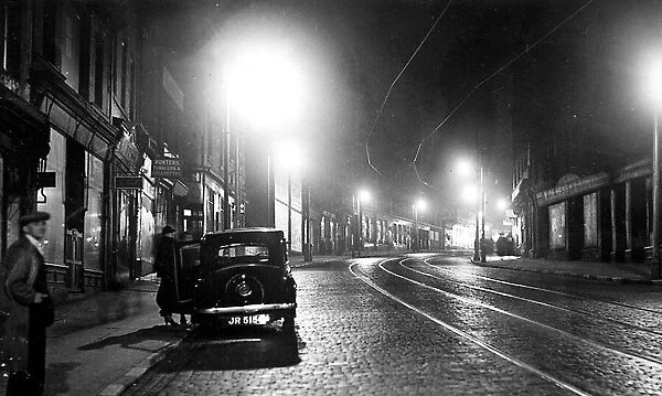 Gateshead High Street in 1939. It is traffic free but traders were complaining that