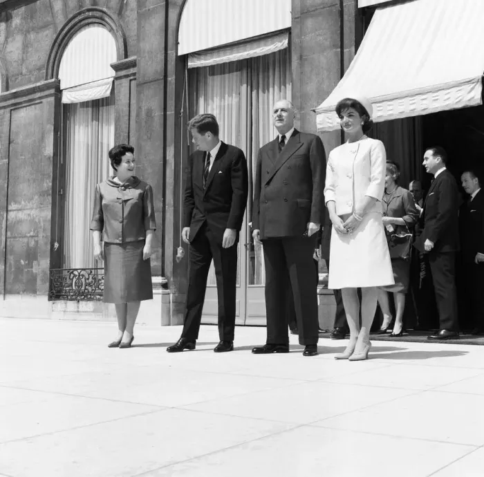 Framed Print : The de Gaulles & The Kennedys during the American President