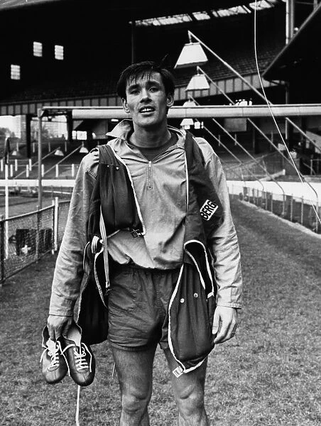 The £100, 000 striker Tony Hateley, wearing a 21lb canvas waiscoat for training