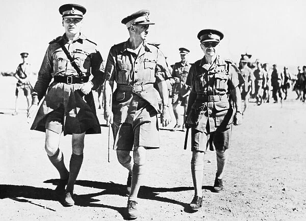 Gen. Sir Claude Auchinleck (left), Major Gen. H. B. W. Hughes, Engineer-in-Chief M