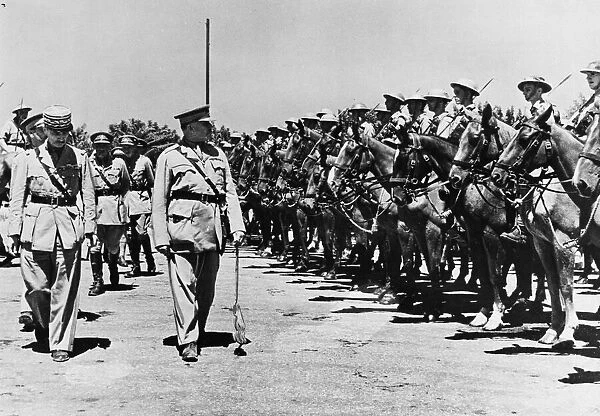 Gen. Sir Henry Wilson inspecting a guard of honour of British Cavalry on his arrival in