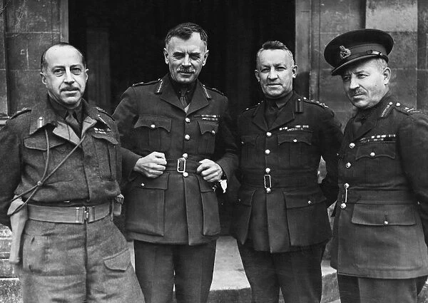 General A. G. L McNaughton back in England. Left to right: Major General H. D. G