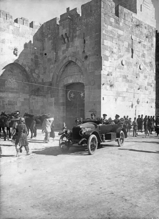 Framed Print : General Allenby leaving by the Jaffa Gate for advanced General Head Quarters after Framed Print : General Allenby leaving by the Jaffa Gate for advanced General Head Quarters after