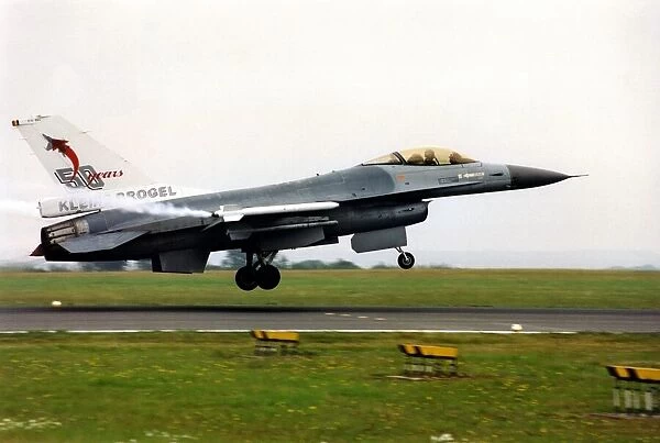 A General Dynamics F-16 Fighting Falcon fighter aircraft of the Belgium Air Force