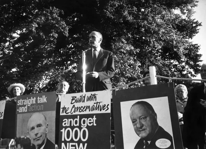 Framed Print : General Electiion 1964. Sir Alec Douglas Home tours Kent. Sir Alec addressing a meeting