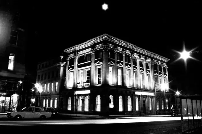 Framed Print : General pictures of Newcastle City Centre at night 8 December 1970 - Grey Street - Lloyds