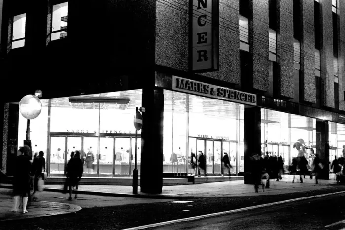 Framed Print : General pictures of Newcastle City Centre at night 8 December 1970 - Marks & Spencer Framed Print : General pictures of Newcastle City Centre at night 8 December 1970 - Marks & Spencer