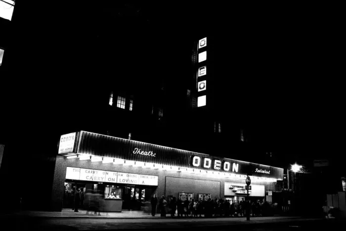 Framed Print : General pictures of Newcastle City Centre at night 8 December 1970 - People queue for Framed Print : General pictures of Newcastle City Centre at night 8 December 1970 - People queue for