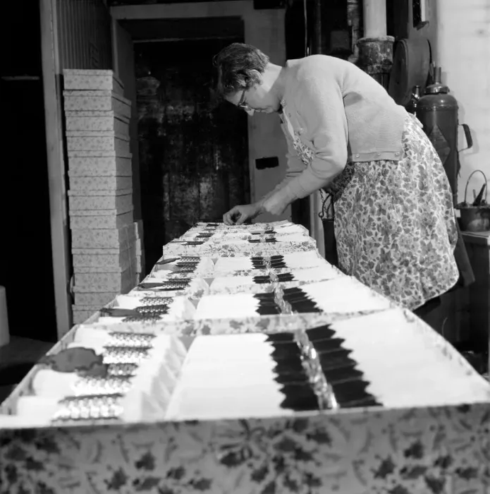 Framed Print : General scene in and around a Christmas cracker factory Framed Print : General scene in and around a Christmas cracker factory