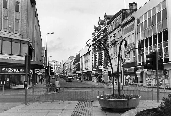 General scene of Lord Street Liverpool 15th October 1986