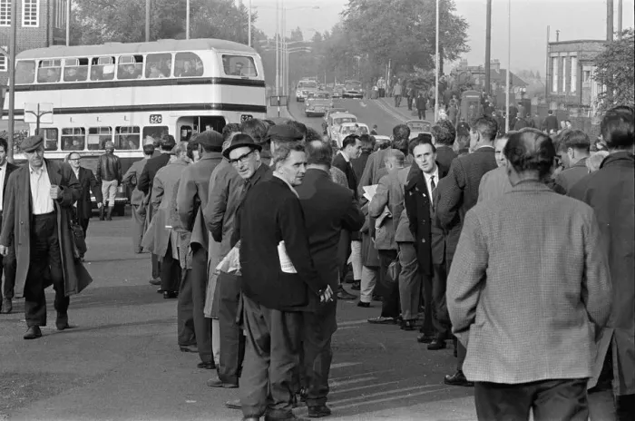 Framed Print : General scenes outside the BMC factory in Longbridge, Birmingham after new cars rolled Framed Print : General scenes outside the BMC factory in Longbridge, Birmingham after new cars rolled