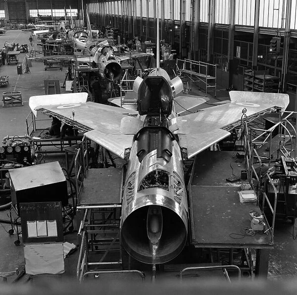 General scenes showing the construction of the Lightning fighter plane at Preston